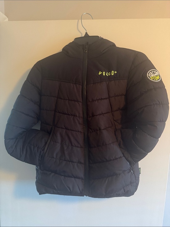 Volcom Other - Volcom Black Quilted Jacket with Lime Logo